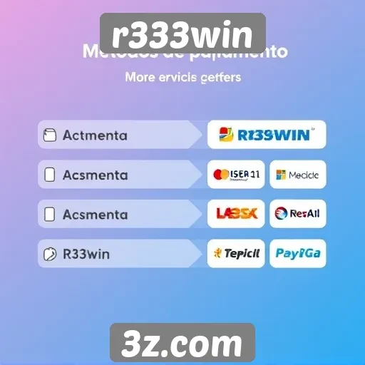 Métodos de pagamento aceitos no r333win